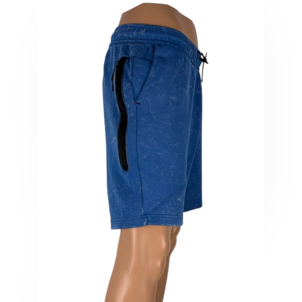 Nike Mens Medium Shorts Blue Marina Tech Fleece Drawstring Zip Pocket DM6519 EUC - Picture 6 of 10